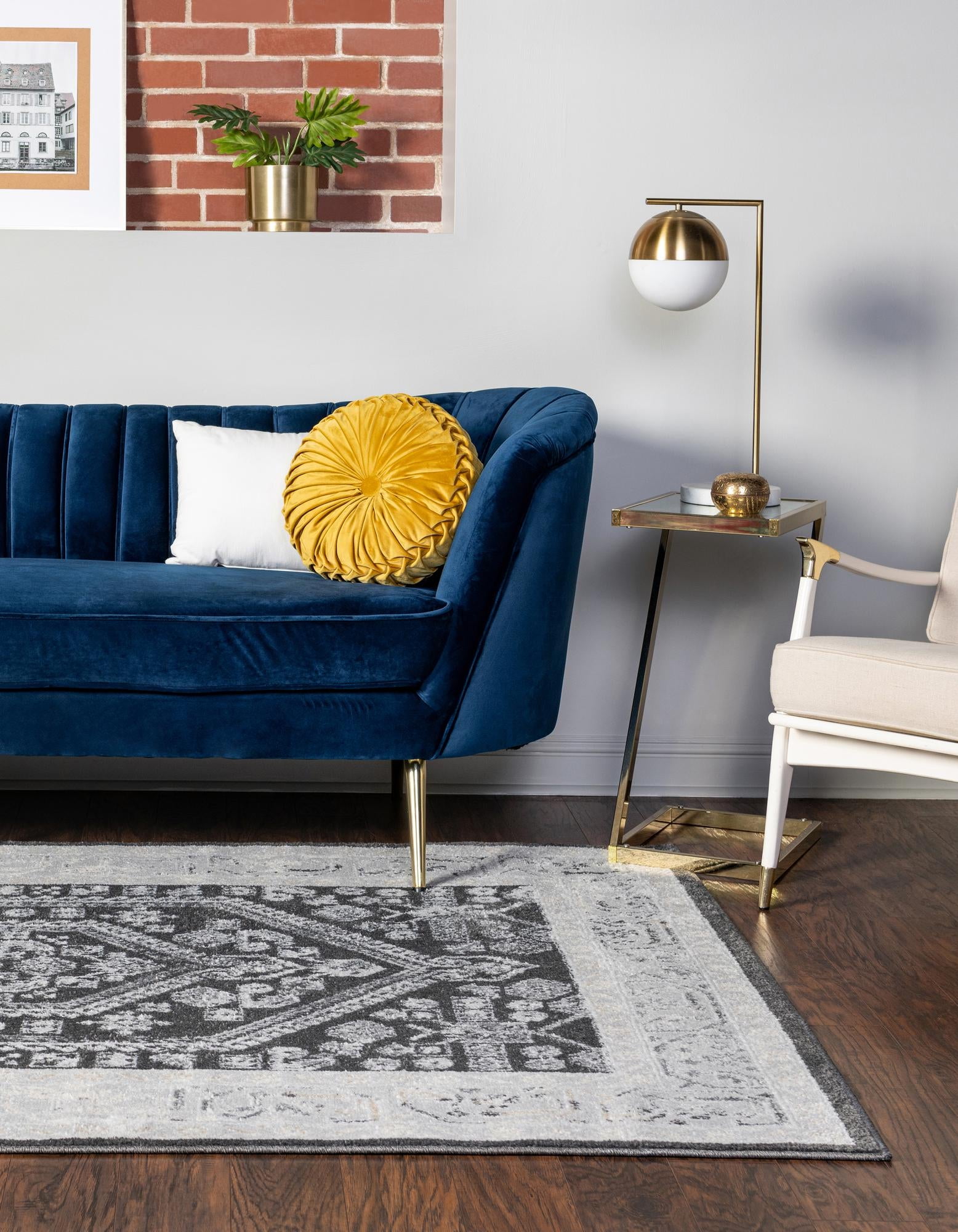 Aurelia Collection Rug 3' x 5' Charcoal MediumPile Rug Perfect For Living Rooms