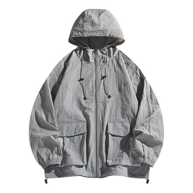 QIPOPIQ Men's UPF 50+ Sun Protection Outdoor Jacket Workout Athletic Jackets Lightweight Running Jacket Clearance
