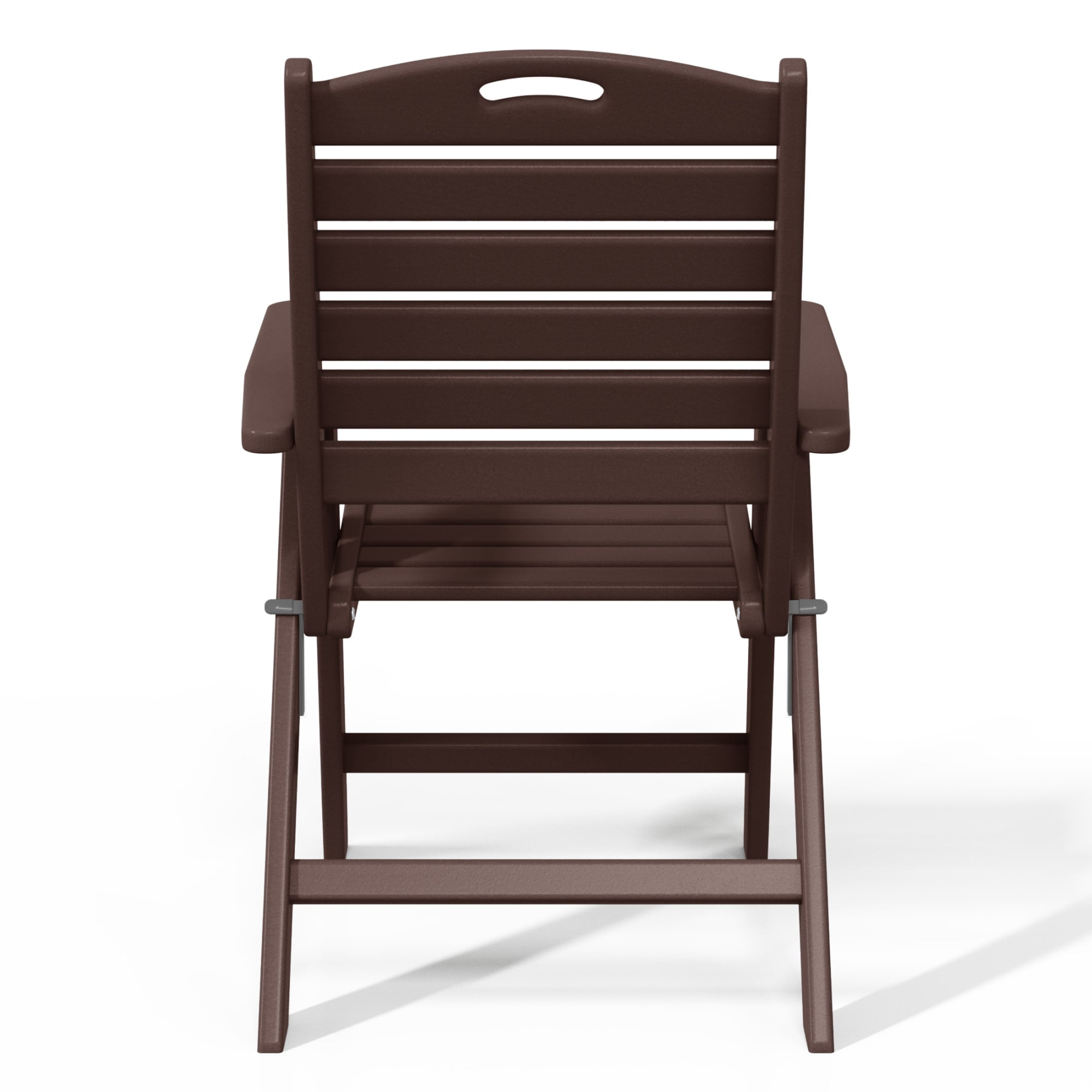 WestinTrends Malibu HDPE Adjustable Highback Folding Patio Dining Chair, Dark Brown