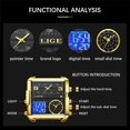 thumbnail image 4 of Pantalla doble impermeable Reloj De Pulsera Lige Para Homb, 4 of 7