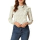 thumbnail image 5 of Blusa floral con cuello de lazo lateral para mujer INSPIRE CHIC de manga larga color púrpura M, 5 of 7