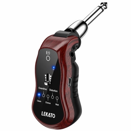 LEKATO Guitar Headphone Amplifier Micro Headphone Amplifier Bass Guitar Headphone Amplifier Rechargeable Mini Guitar Practice Amp with Bluetooth Receiver Clean Chorus Overdrive Distortion and Wah