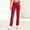 Red, variant on Women's Casual Solid Pants with Pockets Elastic Waist Comfortable Travel Long Pants