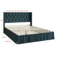 thumbnail image 2 of Home Design Billy Tufted Upholstered Platform Bed Denim Blue - King, 2 of 5