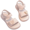thumbnail image 1 of Xfvqtps Kids Girls Summer Sandals Open Toe Princess Butterfly Hook and Loop Soft Sole Leather Flats Shoes, 1 of 9