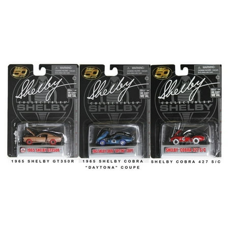 50th Anniversary Collectible - Carroll Shelby 50th Anniversary 3 Pieces Set 1/64 Diecast Model Cars by Shelby Collectibles