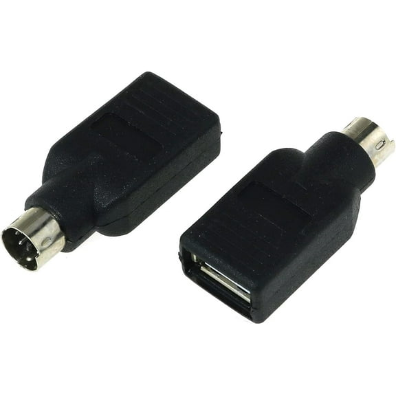 USB to PS2 Adapter 2PCS Black USB Female to PS/2 Male Converter Adapter for Mouse and Keyboard