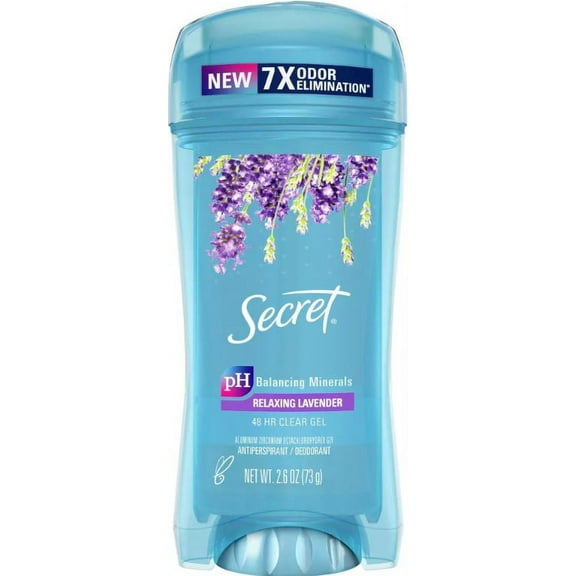Secret Fresh Clear Gel Antiperspirant Deodorant, Luxe Lavender, 2.6 oz (Pack of 6)