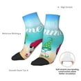 thumbnail image 4 of Uemuo Hello Summer Gnome 1 Printed Crew Socks, Moisture-Wicking Socks, Athletic Socks for Men Breathable Cushion Socks Casual Sport Socks for Running Traveling, 4 of 6