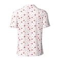 thumbnail image 3 of Xecao Red coral and scallop seashell for Mens' Casual Short Sleeve Button-Down Polo Shirts for a Classic Golf Look, 3 of 9