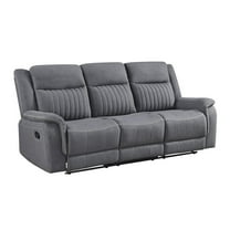 Lexicon Dean Microfiber Double Reclining Sofa in Gray