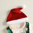 thumbnail image 6 of Cjfdfy Newborn Baby Boy Christmas Outfit Red Truck Tree Print Long Sleeve Romper And Print Overalls And Santa Hat 3Pcs Infant Cute My First Christmas Fall Winter Clothes 0-18M, 6 of 9