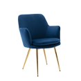 thumbnail image 4 of Porthos Home  Gemma Velvet and Goldtone Metal Accent Chair Grey, 4 of 5