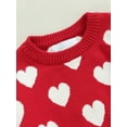 thumbnail image 6 of Suealasg Kids Girl Valentine's Day Knit Sweaters 1T 2T 3T 4T 5T Little Girls Spring Long Sleeve Round Neck Heart Print Knit Pullover Tops, 6 of 8