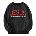 thumbnail image 3 of WOYY Toddler Girls Jesus Letter Sweatshirt Crew Neck Loose Pullover Top, Sizes 3-4T, 3 of 3