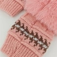 thumbnail image 6 of Winter Beanie Hats for Women Warm Knit Cap Fur Hat with Pompom Ear Cover, 6 of 6