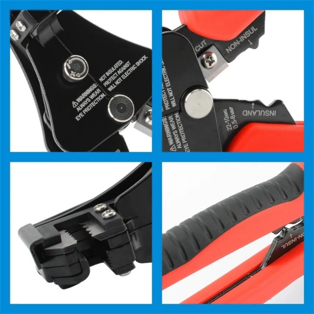 Crimping Pliers Wire Stripper Tool With Non-slip Ergonomic Curved Handle Insulation High Strength Zinc Alloy Head Corrosion-resistant Cable Crimping Pliers Multifunctional