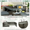 thumbnail image 4 of TANSTC Gray 5-Piece Wicker Outdoor Sectional Set with Gray Cushions and Lift Top Coffee Table,Adustable Backrest, Cushions, Ottomans, 4 of 8
