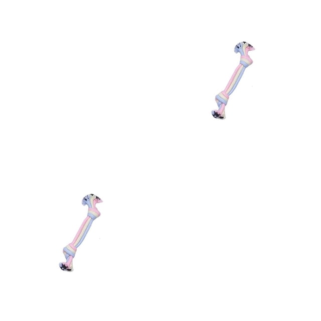 Greeniant Cuerdas de algodón para mascotas, juguete para perros limpios de dientes, juguetes para masticar ligeros Tricolor, forma de hueso Doble Nudo Tricolor 2piezas