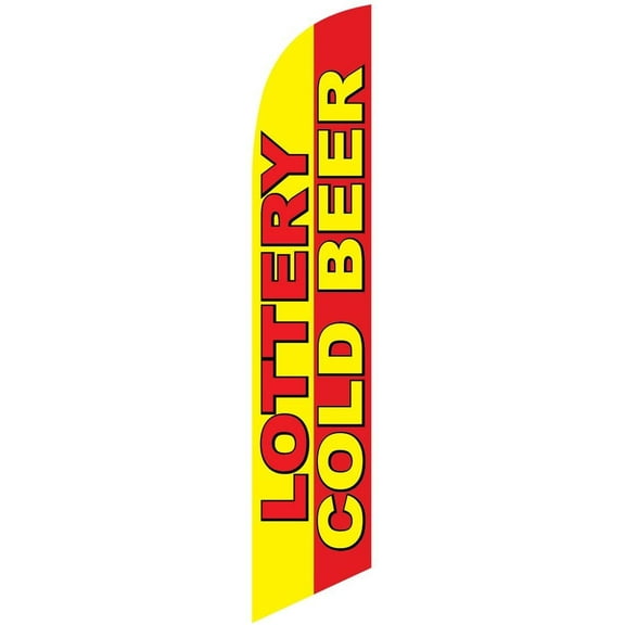 Lottery Cold Beer Replacement Feather Banner Swooper Flag Sign