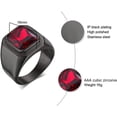 thumbnail image 2 of Men's Stainless Steel Gold/Silver/Black Plated Ring with Square Gemstone Multicolor Stone, 2 of 14