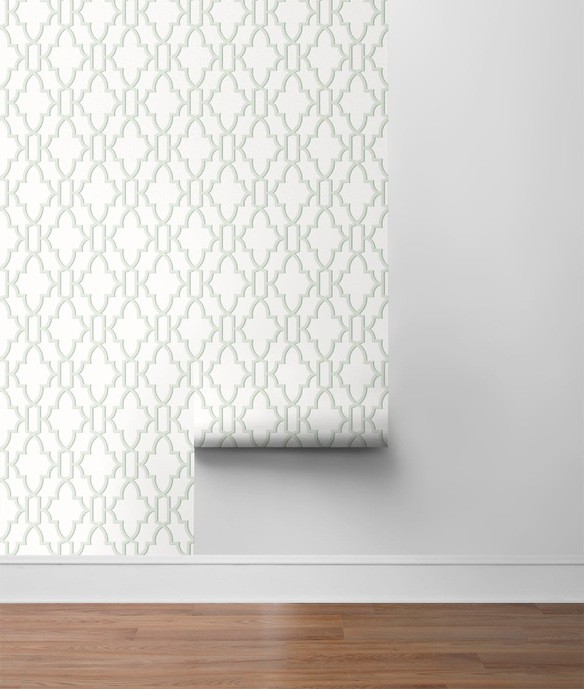 Wallquest, Inc. Luxe Haven Coastal Lattice Peel and Stick Wallpaper Seaglass