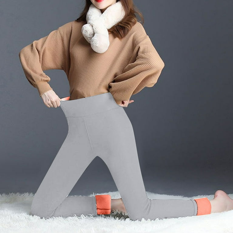 qucoqpe Women's Thermal Warm Fleece Lined Leggings Ultra Soft