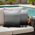 thumbnail image 4 of Black Grey Ombre Outdoor Waterproof Pillow Covers, Modern Abstract Art Texture Decorative Square Throw Pillowcase Sofa Cushion Sham for Patio/Couch/Chair, 26"x26" 2 Pack, 4 of 8