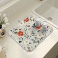 thumbnail image 4 of Yayeee Dish Drying Mat for Kitchen Counter 18" x 24" Microfiber Super Absorbent Coffee Decorative Pad, Red and White Floral Pattern, 4 of 9