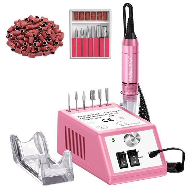 Jiasheng Taladro de uñas eléctrico 30000 rpm Taladro de uñas profesional Kit de lima de uñas eléctrico compacto para uñas de gel acrílico Taladro de lima para uso en salón de manicura y pedicura