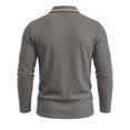 thumbnail image 4 of GEWSEY Mens Polo Shirt Long Sleeve Casual Button Dress Knit Golf Polo Shirt (Grey, M), 4 of 6
