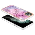 thumbnail image 2 of ELEHOLD for iPhone 11 Pro Max 6.5 inch Marble Case, Clear Electroplated Frame Soft TPU Anti-Scratch Wear-Resistant Wireless Charging Slim Fit Transparent Case for iPhone 11 Pro Max, Pink, 2 of 5