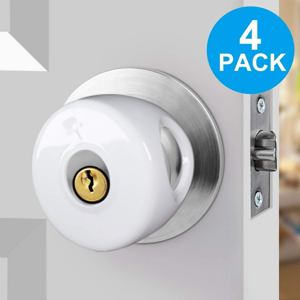 (4 Pack) KinderGard Baby Safety Door Knob Covers to Child Proof Doors