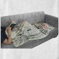 thumbnail image 6 of Venice Soft Flannel Fleece Throw Blanket, Young Fashion Girl on Bridge over the Canal with Gondolas Sketch Art Italy City, Cozy Plush for Indoor and Outdoor Use, 50" x 70", Multicolor, by Ambesonne, 6 of 6