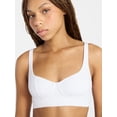 thumbnail image 3 of No Boundaries Women's Cotton Rib Wireless Bralette, Sizes XS-XXXL, 3 of 4