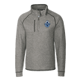 thumbnail image 2 of Men's-Cutter & Buck  Heather Gray Vancouver Whitecaps FC Mainsail Sweater-Knit Half-Zip Raglan Pullover Jacket, 2 of 3