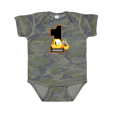 

Inktastic First Birthday Construction Truck 1 Year Old Gift Baby Boy Bodysuit