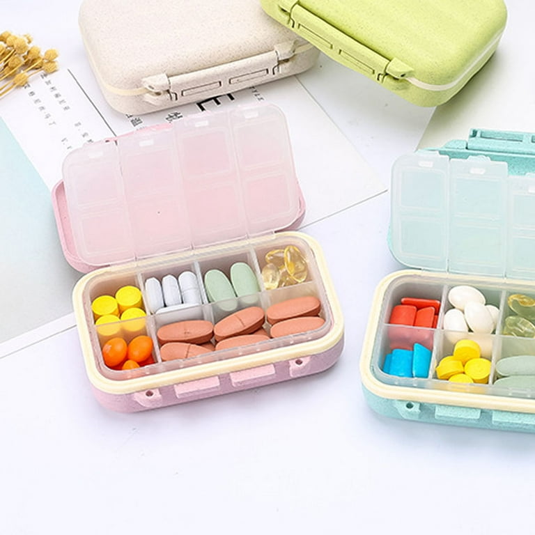 Mossime Large Month Pill Organizer TPU Soft Lid Pill Organizer Month Travel  Bottle Medication Organizer Large 7 Compartments