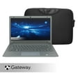 Gateway 11.6" Ultra Slim Notebook, HD, Intel Celeron N4020, 64GB Storage, 4GB Memory, Cortana, 1MP Webcam, Windows 10 S, Microsoft 365 Personal 1-Year Included, Carrying Case Included, Gray/Black