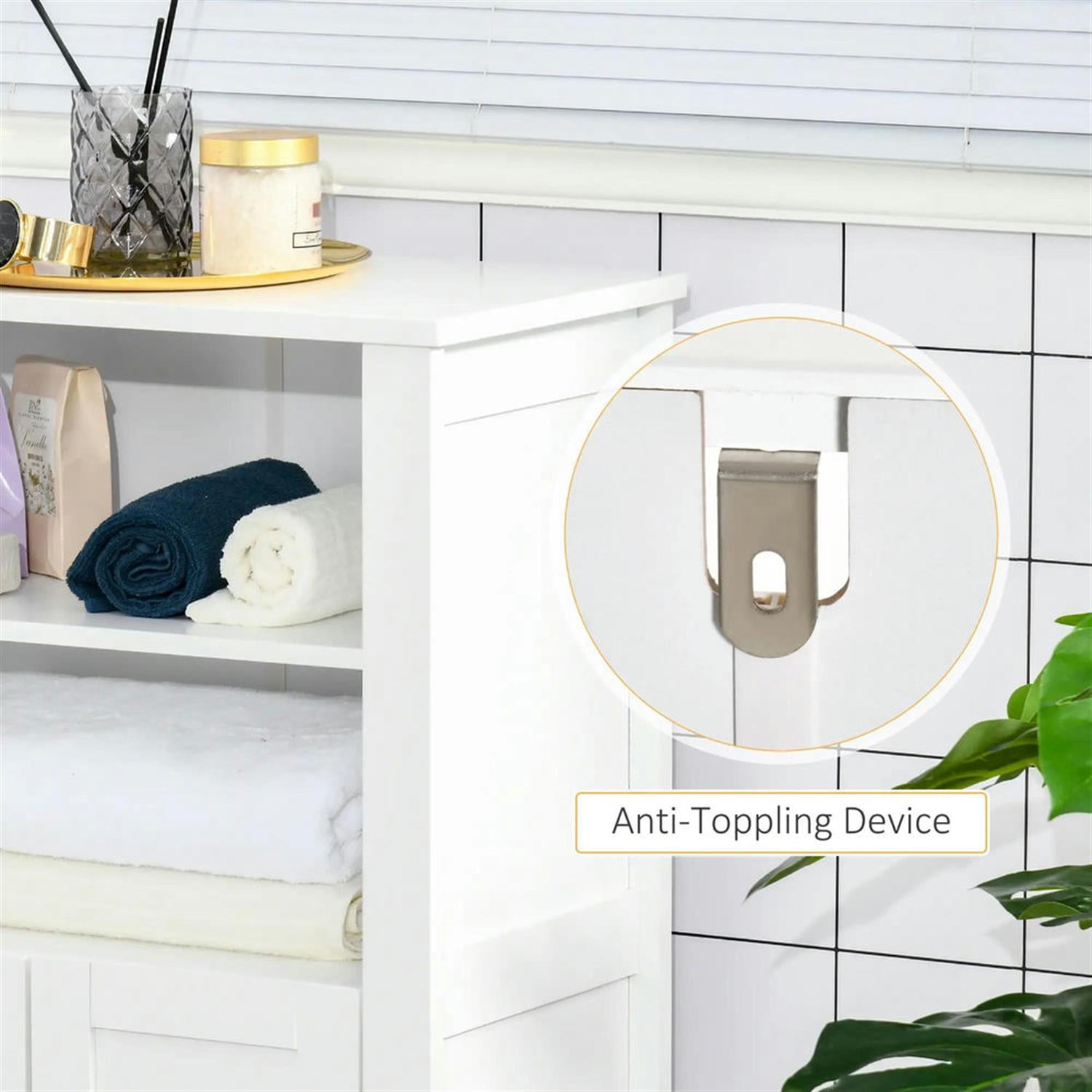 Demi Bonn 36" Bathroom Floor Cabinet, Freestanding Storage Cabinet with Adjustable Shelf and Doors, for Living room, Entryway, Kitchen, White