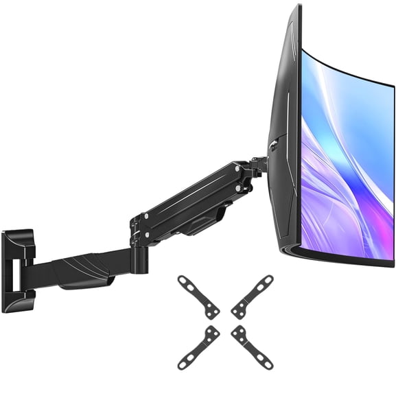 MOUNT PRO Monitor Wall Mount for 17-43" Ultrawide Screens, Single Wall Mount Monitor Arm Holds up to 33.1 lbs, Full Motion Adjustable Wall Bracket wi