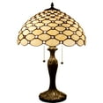 thumbnail image 5 of Tiffany Table Lamp Crystal Pear Bead Stained Glass Colorful Shade Reading Light W16H24 Inch Tall S005 LAMPS Parent Friend Kid Living Room Bedroom Study Coffee Bar Antique Art Craft Gift, 5 of 6