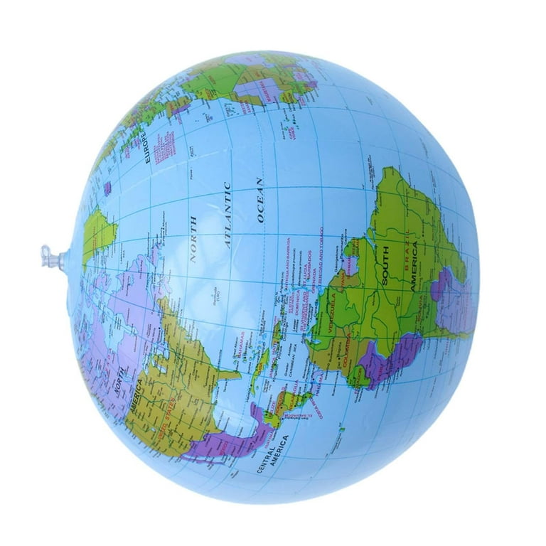 Inflatable Earth Globe 16 Inches Geography Balloon Toy Language Learning Tools PVC Beach Ball Globe Map for Teaching Learning Kids Chidren, Size: 40