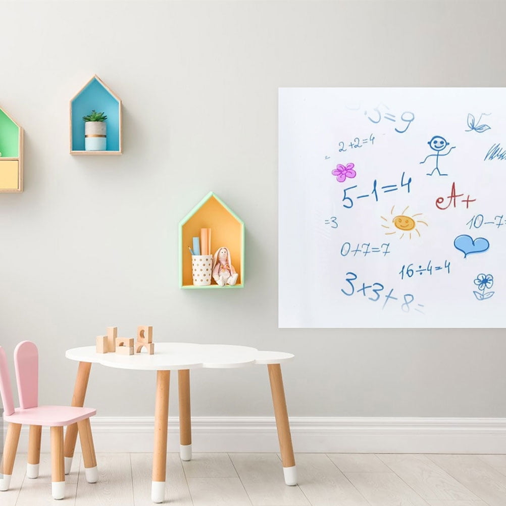 PTOOTP Reusable White Static Whiteboard Sticker for Home and Classroom Use Cuttable 1Set