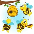 thumbnail image 2 of Bees around Hive Wall Decal Sticker by Wallmonkeys Vinyl Peel and Stick Graphic for Girls (12 in W x 12 in H), 2 of 4
