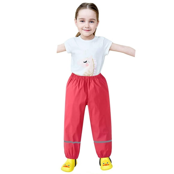 PMVFHDE Girls Rain Wear Kids Trousers Dungarees Children’s Boys For Girls Breathable Mud Girls Pants Girl Clothes Hot Pink,XXL