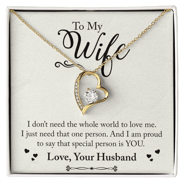 To My Wife Special Person is You Forever Necklace w Message Card