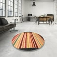thumbnail image 4 of Ahgly Company Machine Washable Indoor Round Abstract Fire Brick Red Area Rugs, 5' Round, 4 of 7