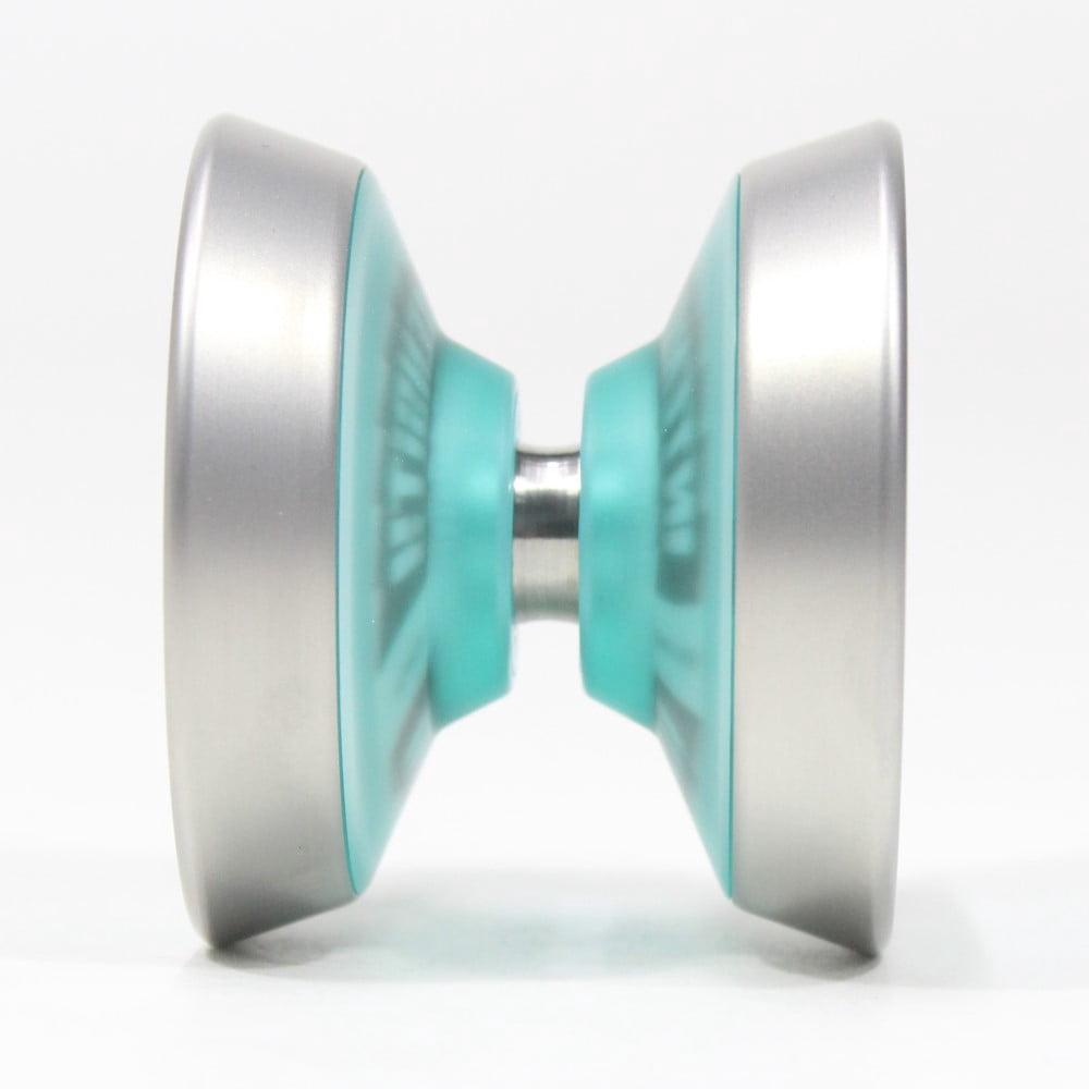 iYoYo INTENSiTY Yo-Yo - Bi-Material - PC with Stainless Steel Rings YoYo (Light Blue with Silver Rings)