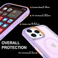 thumbnail image 2 of TECH CIRCLE Matte Case for Apple iPhone 14 6.1 inch (2022) ,Built in Magnet Compatible with MagSafe Charger,Anti-fall Translucent Frosted PC Magnetic Slim Fit TPU Border Phone Case,Purple, 2 of 9